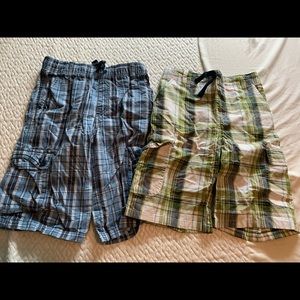 Gymboree size 12 pull on plaid shorts lot of 2